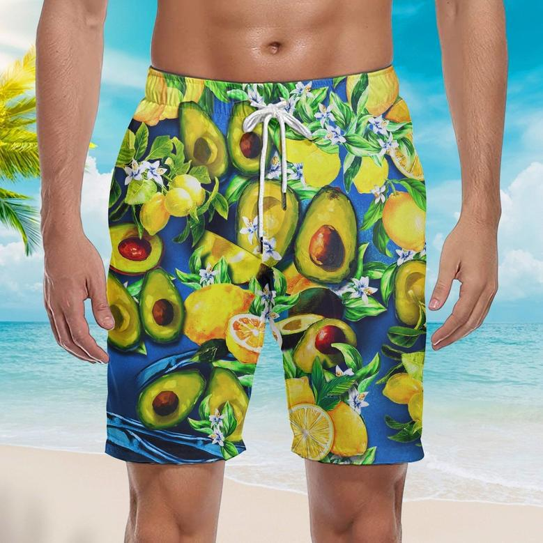 Avocado Tropical Fruits Beach Shorts For Men