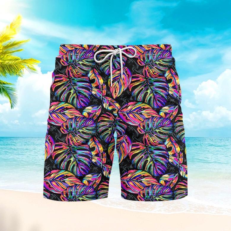 Awesome Multicolor Tropical Seamless Beach Shorts For Men