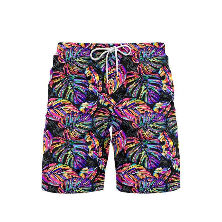 Awesome Multicolor Tropical Seamless Beach Shorts For Men