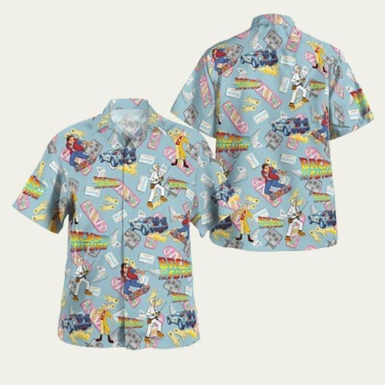 Back To The Future Pattern Hawaiian Shirt