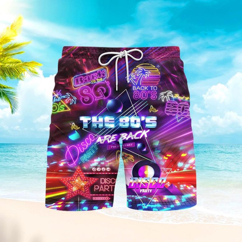 Back To The s Disco Party Neon Color Lights Beach Shorts For Men