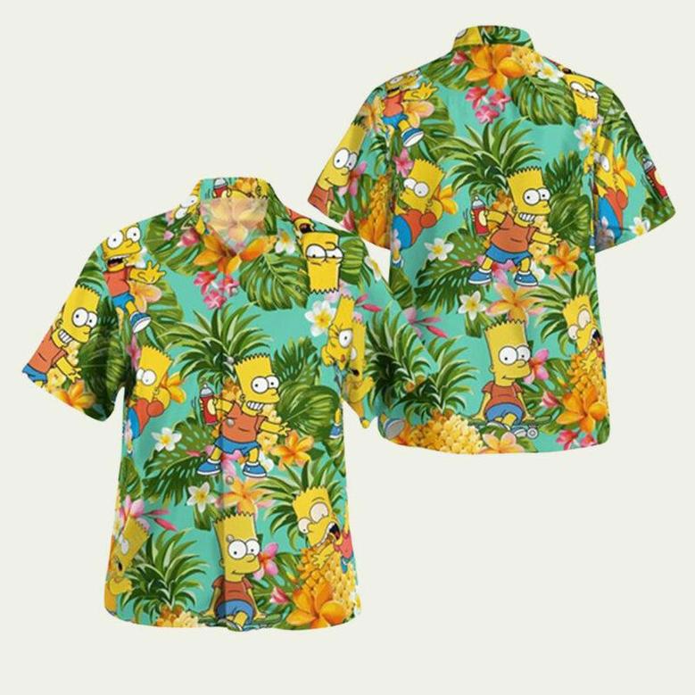 Bart Simpson Pineapple Tropical Hawaiian Shirt