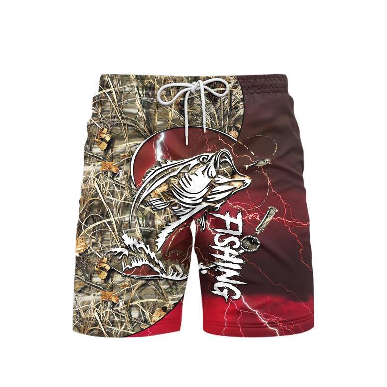 Bass Fishing Swim Trunks With Mesh Lining For Men