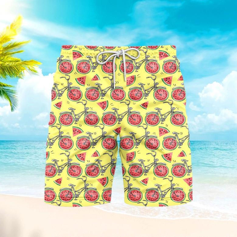 Bicycles With Watermelon Wheels Colorful Summer Beach Shorts For Men