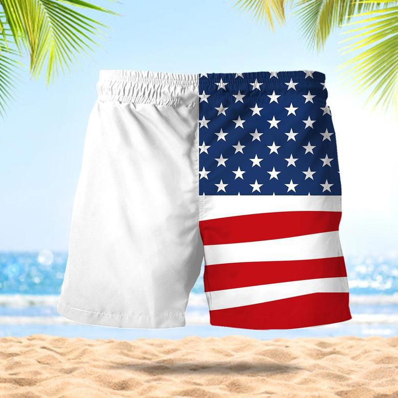 Black Velvet American Flag Swim Trunks