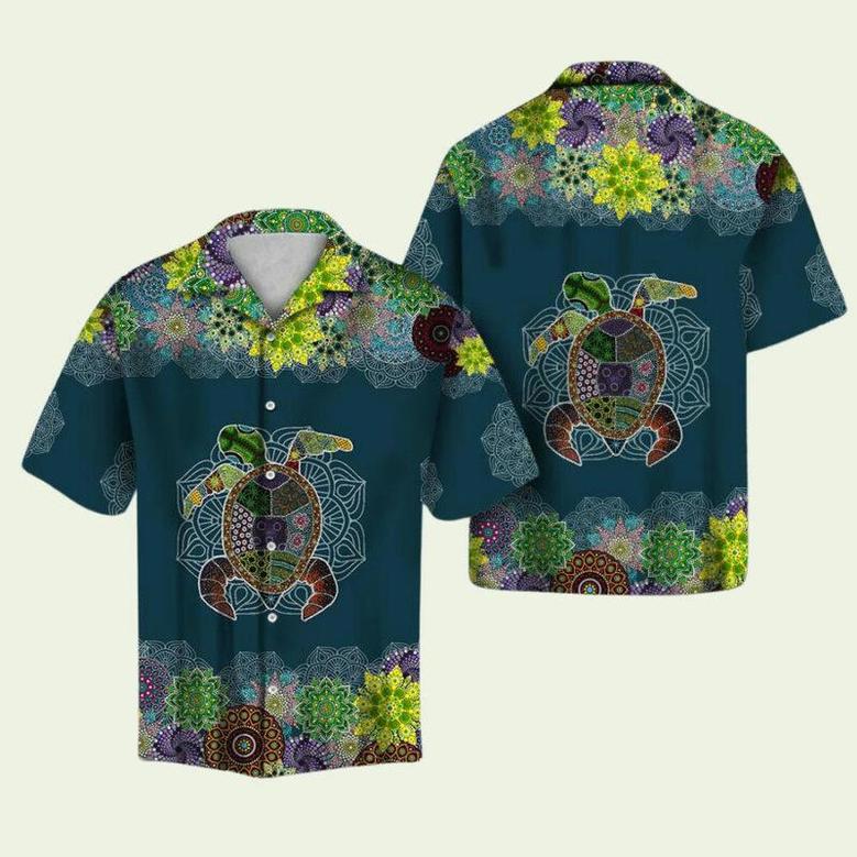 Blue Mandala Sea Turtle Hawaiian Shirt