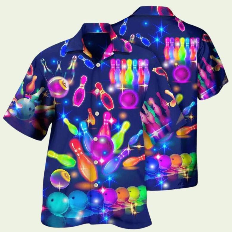 Bowling Neon Style Hawaiian Shirt