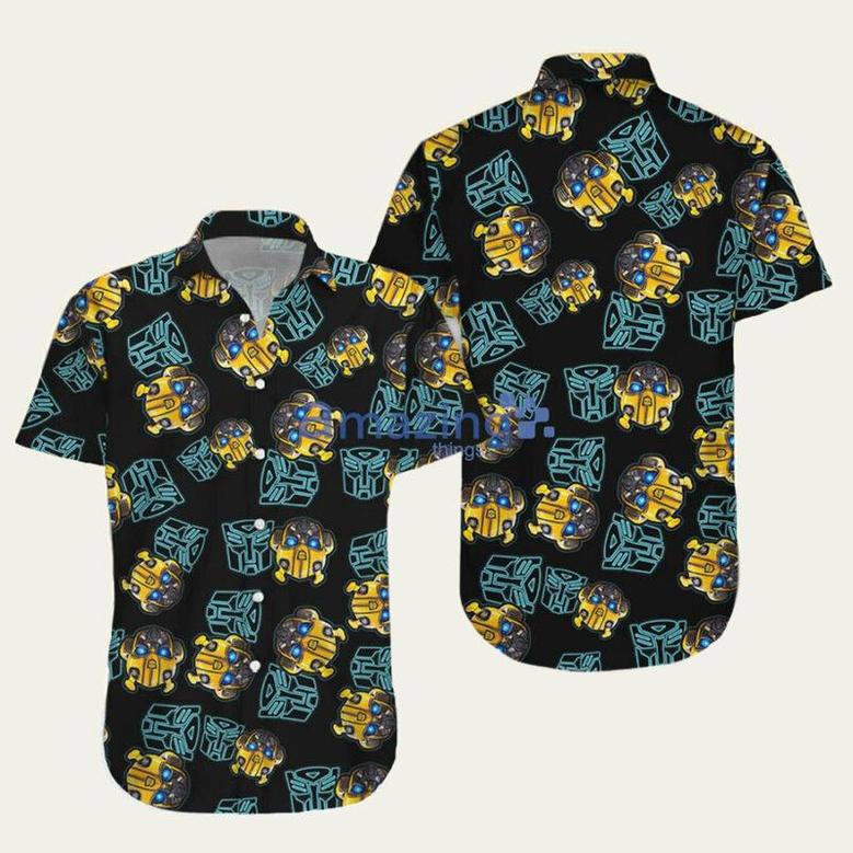 Bumblebee Transformer Pattern Hawaiian Shirt