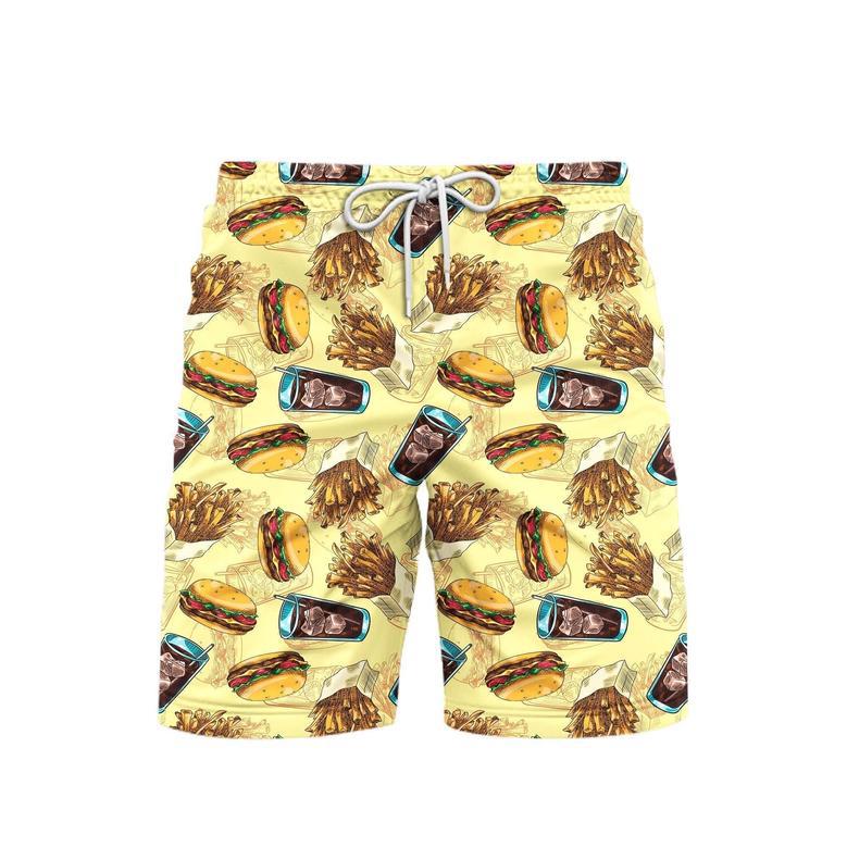 Burger Life Is Better With Burger Food Lover Beach Shorts For Men