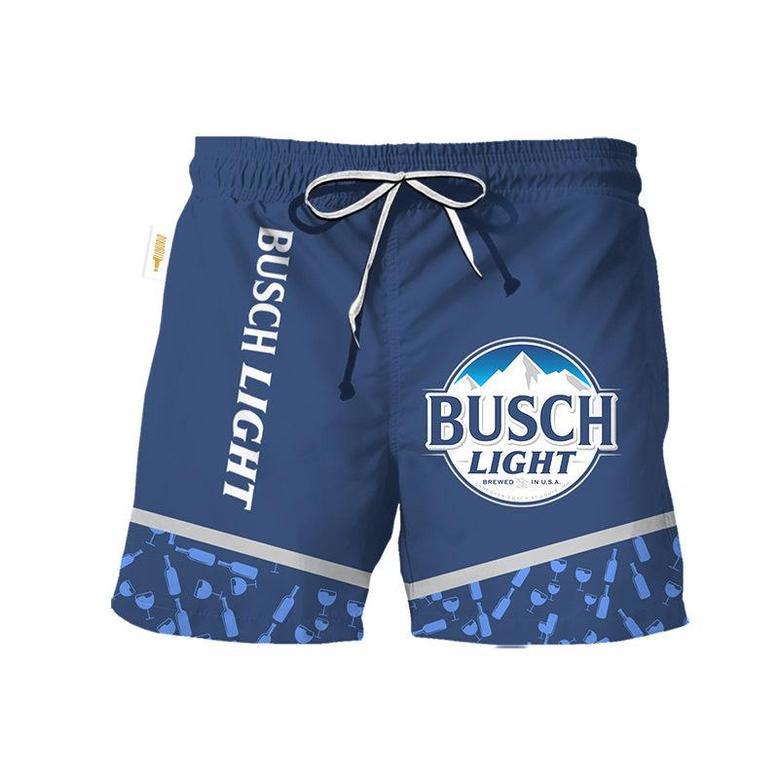 Busch Light Bottle Pattern Swim Trunks