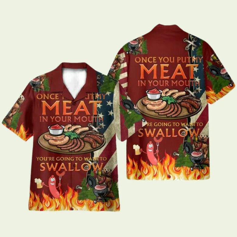 Camping Bear Put My Meat Want To Swallow Hawaiian Shirt