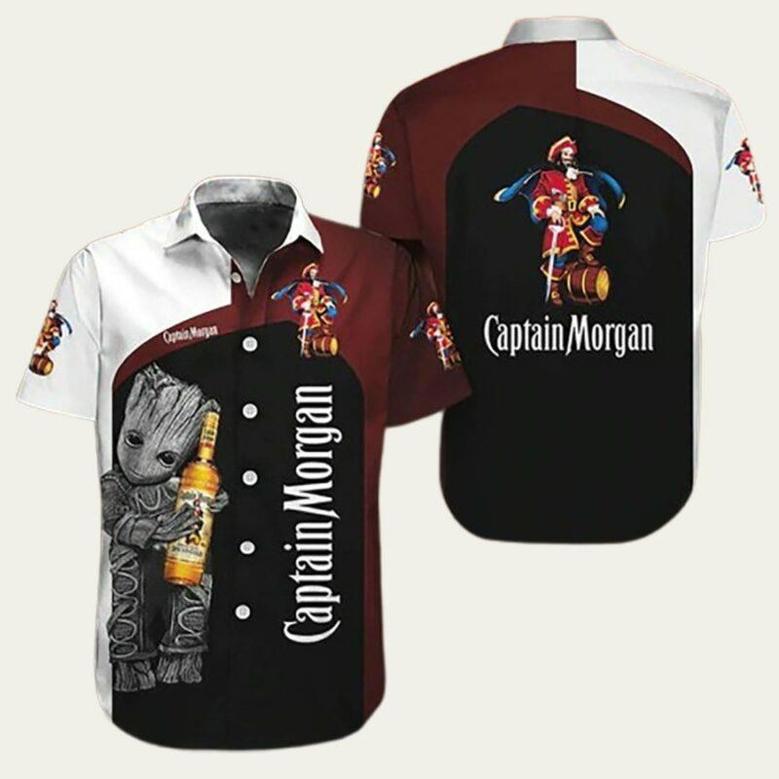 Captain Morgan Lover Groot Hug Hawaiian Shirt