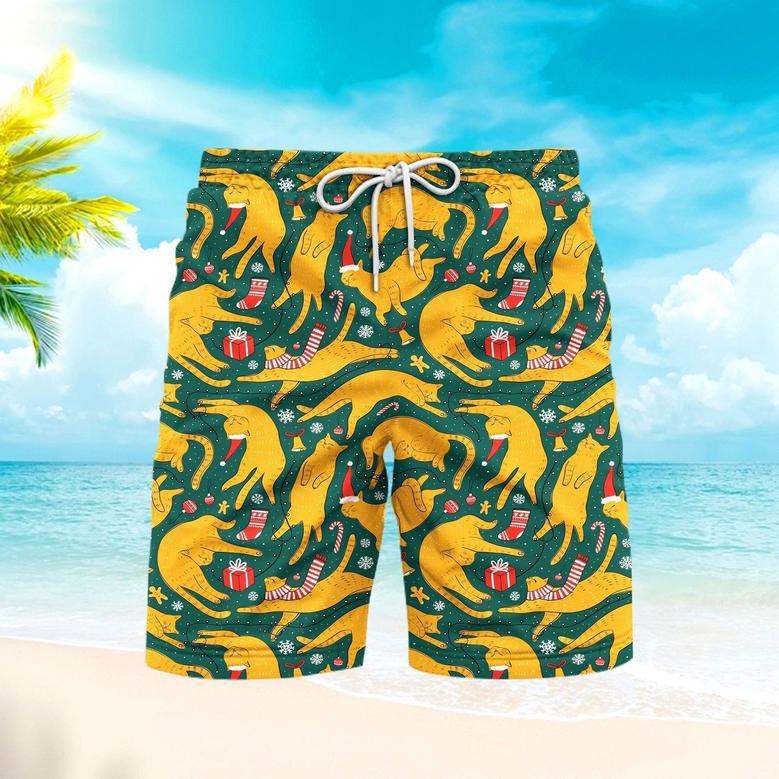 Christmas Ginger Cats Sleeping Beach Shorts For Men