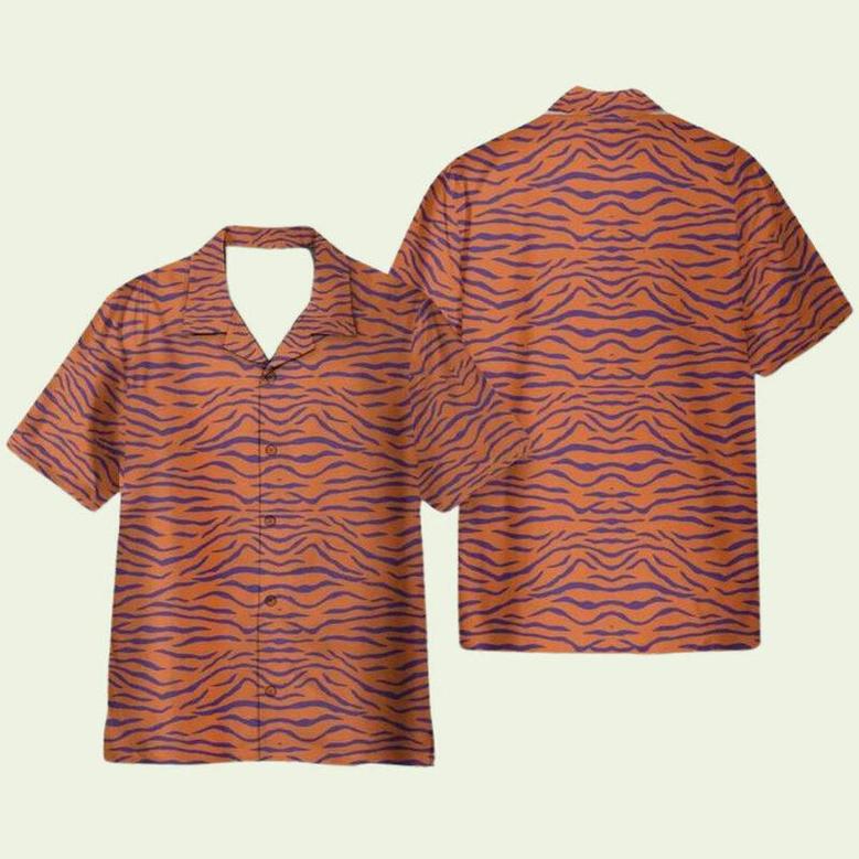 Clemson Tiger Stripe Cosplay Costume Hawaiian Shirt