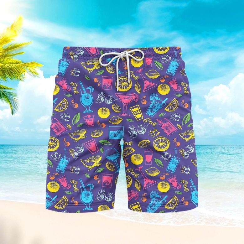 Cocktail Drink Beach Shorts For Men