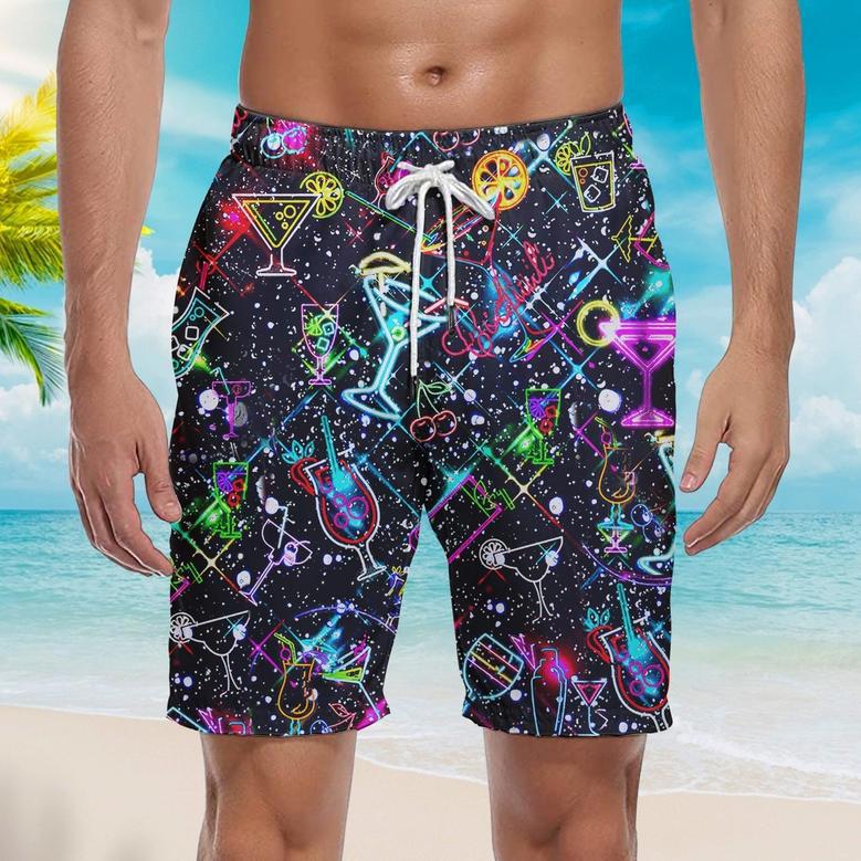 Cocktail Neon Universe Love Beach Shorts For Men