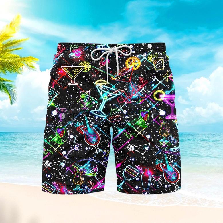 Cocktail Neon Universe Love Beach Shorts For Men