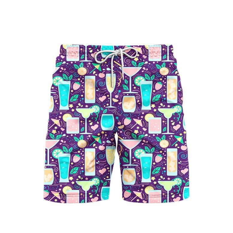 Cocktail Summer Beach Party Beach Shorts For Men