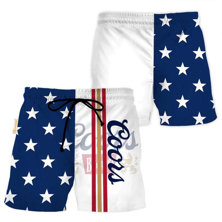 Coors Banquet American Flag Swim Trunks