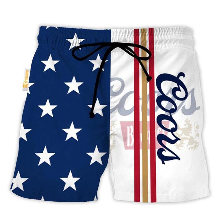 Coors Banquet American Flag Swim Trunks