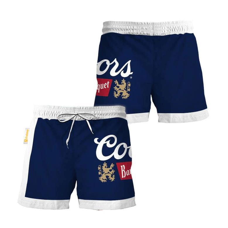 Coors Banquet Blue White Basic Swim Trunks