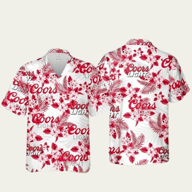 Coors Light Hawaiian Flowers Pattern Shirt Hawaiian Shirt