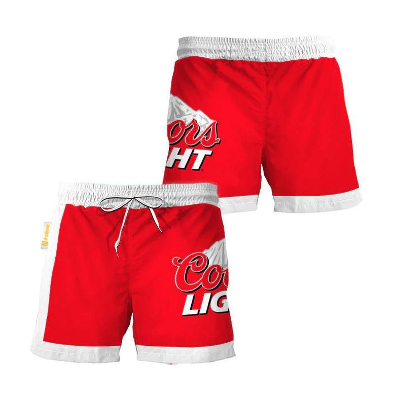 Coors Light Red White Basic Swim Trunks