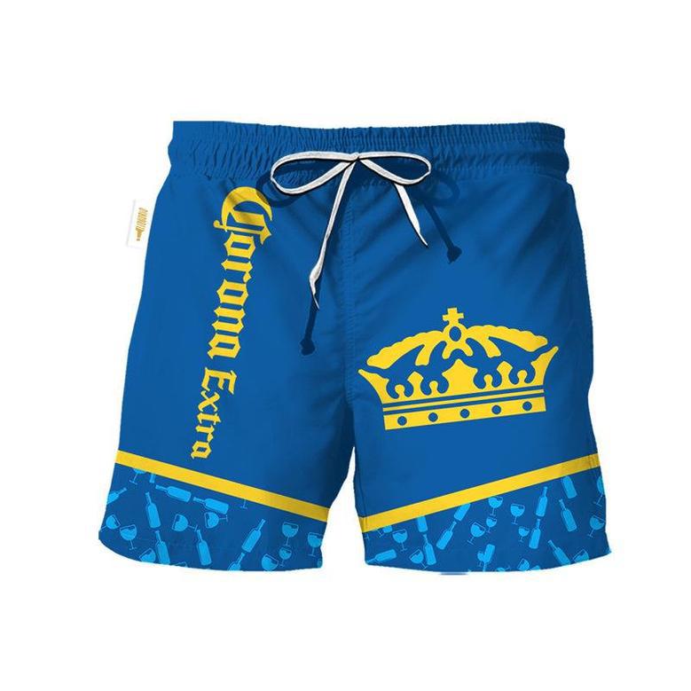 Corona Extra Bottle Pattern Swim Trunks