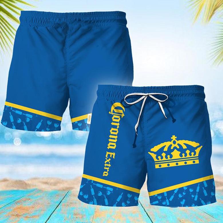 Corona Extra Bottle Pattern Swim Trunks