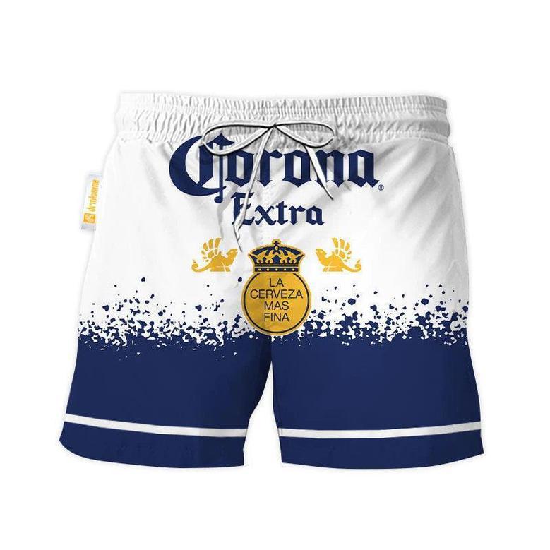 Corona Extra White Blue Basic Swim Trunks