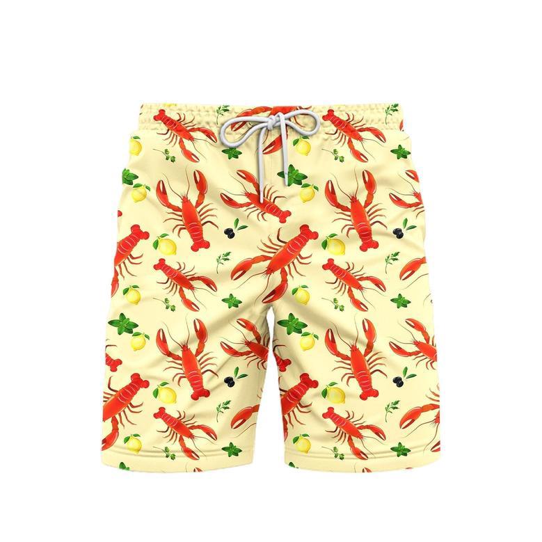 Crawfish Crew Lemon Beach Shorts For Men