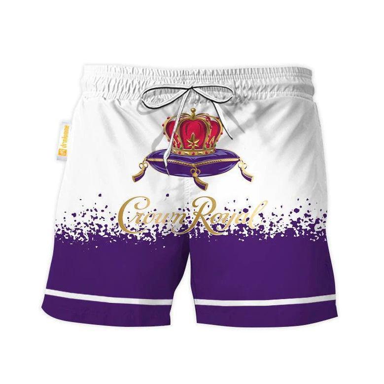 Crown Royal White Purple Basic Swim Trunks