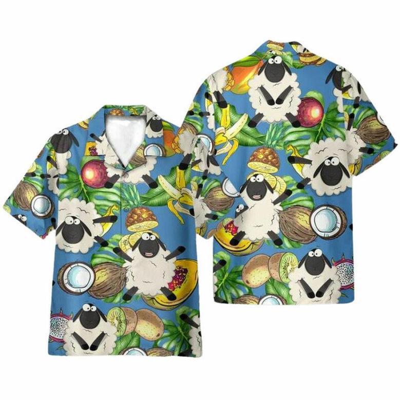 Cute Cartoon Sheep Love Fruit Hawaiian Shirt