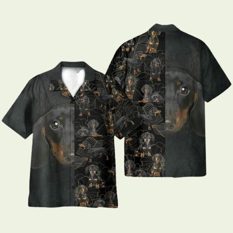 Dachshund Tropical Pattern Hawaiian Shirt