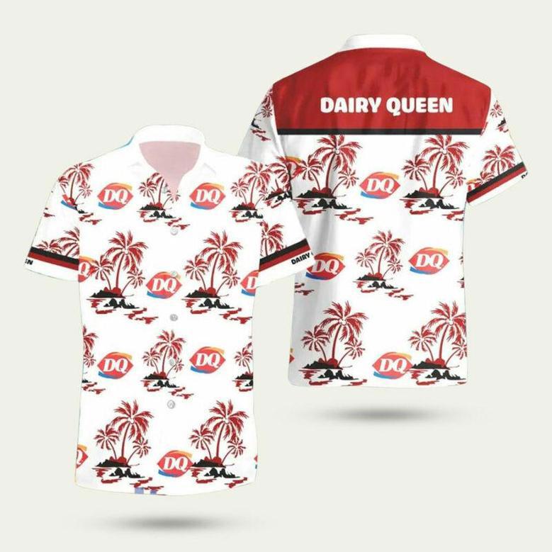 Dairy Queen Summer Beach Coconut Pattern Hawaiian Shirt