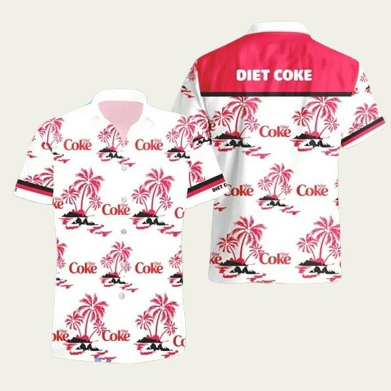 Diet Coke Summer Beach Coconut Pattern Hawaiian Shirt