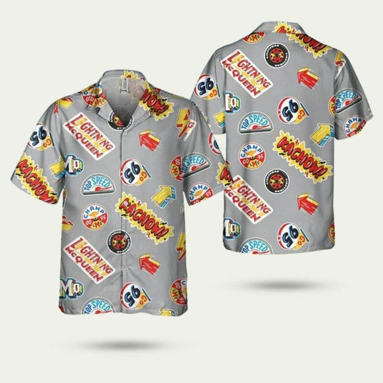 Disney Cars Seamless Lightning Mcqueen Kachow Hawaiian Shirt