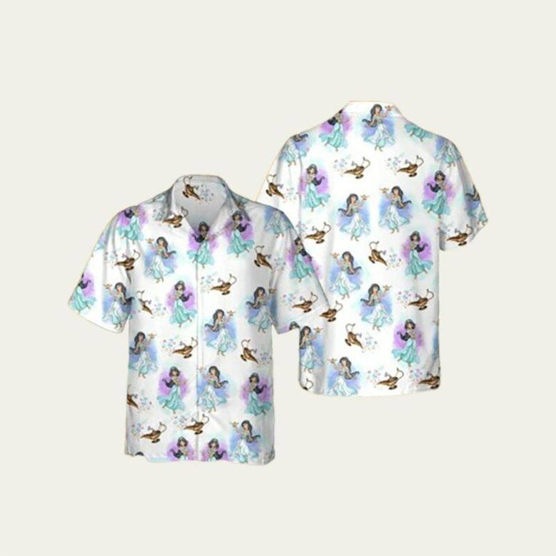 Disney Jasmine Aladdin Genie Lamp Summer An Disney Princess Hawaiian Shirt