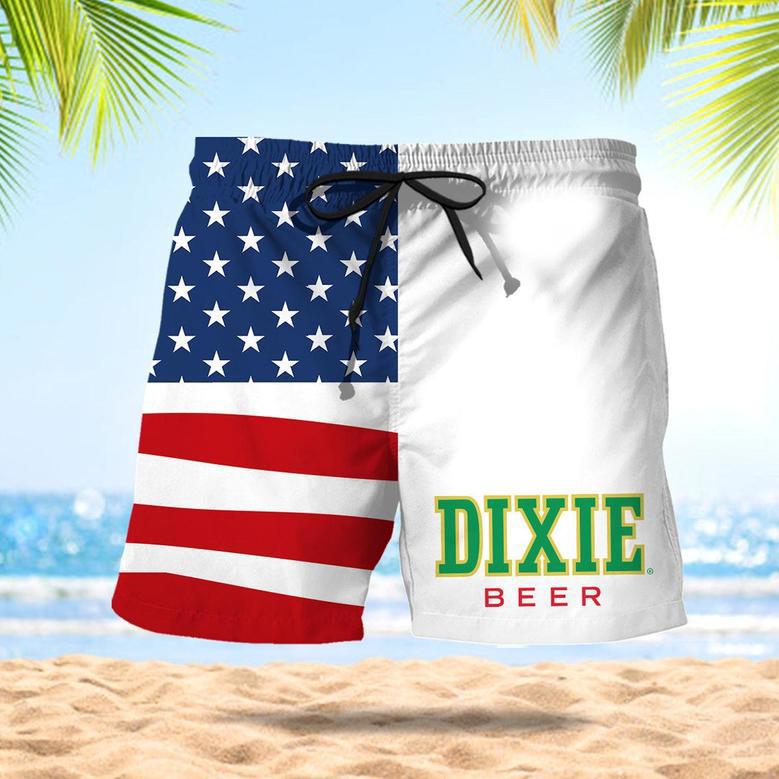 Dixie Beer American Flag Swim Trunks