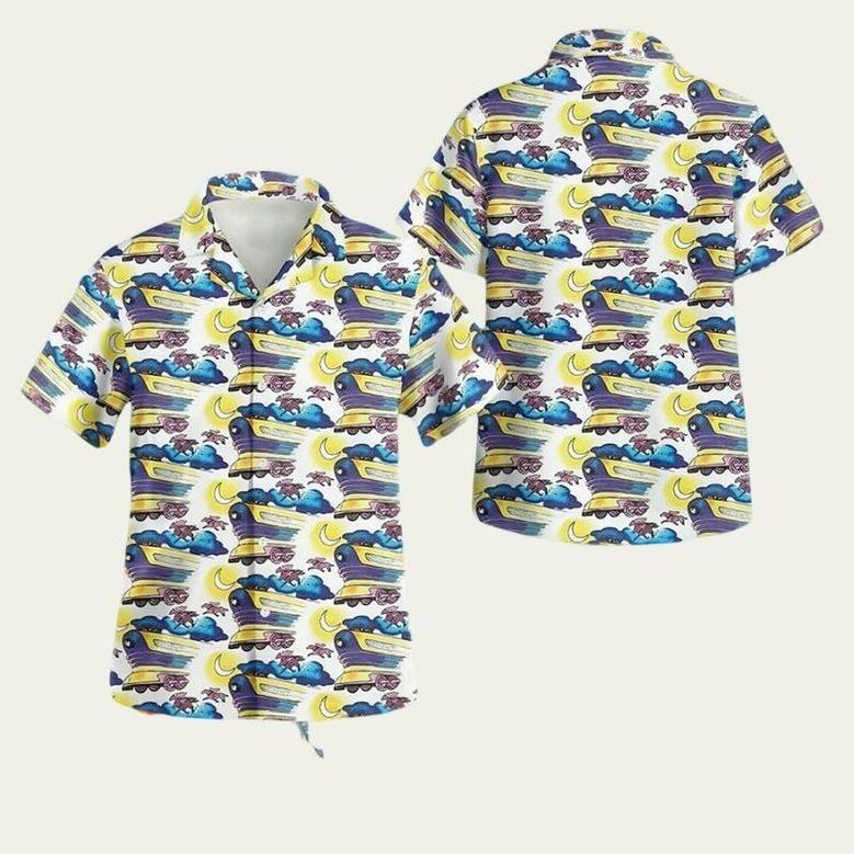 Doc Brown Back To The Future Button Hawaiian Shirt