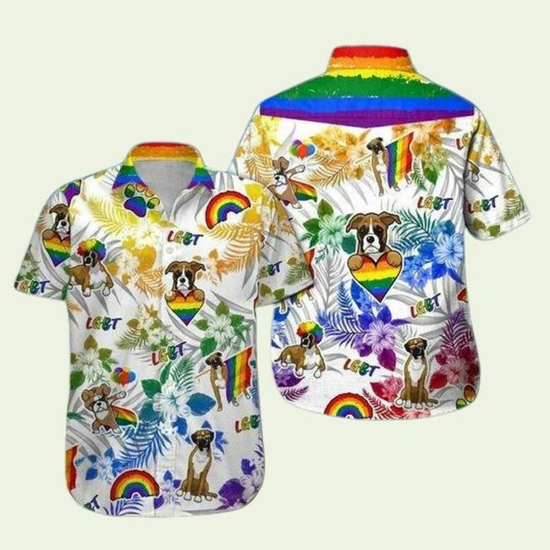 Dog Rainbow Hawaiian Shirt