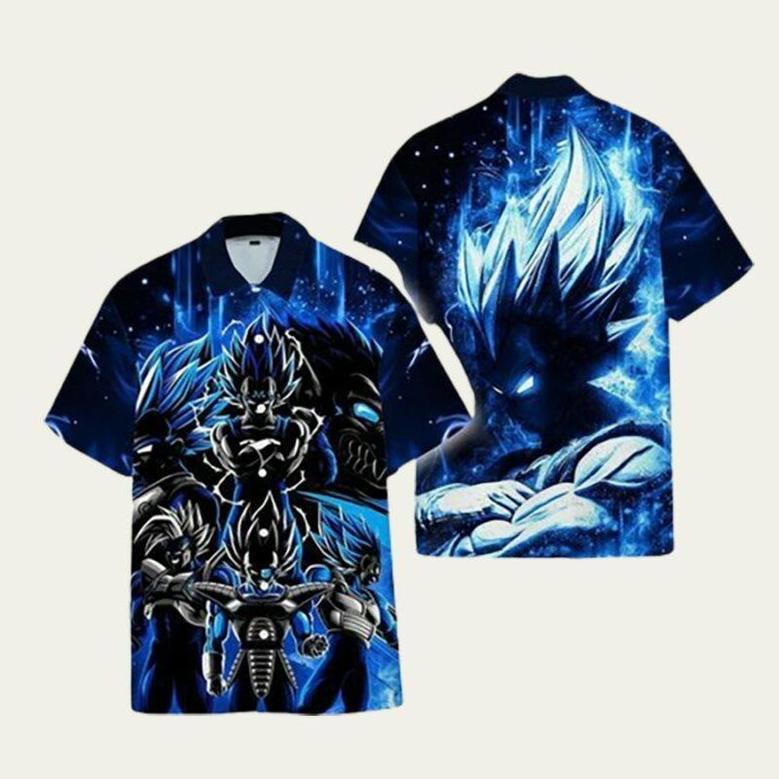 Dragon Ball Z Vegeta Blue Tropical Hawaiian Shirt