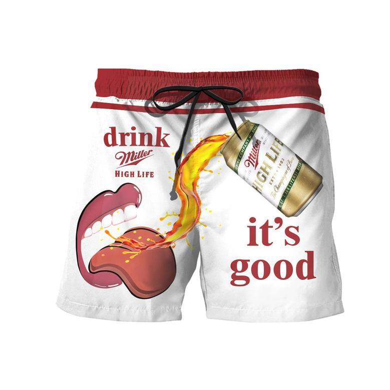 Drink Miller High Life It's Good Swim Trunks