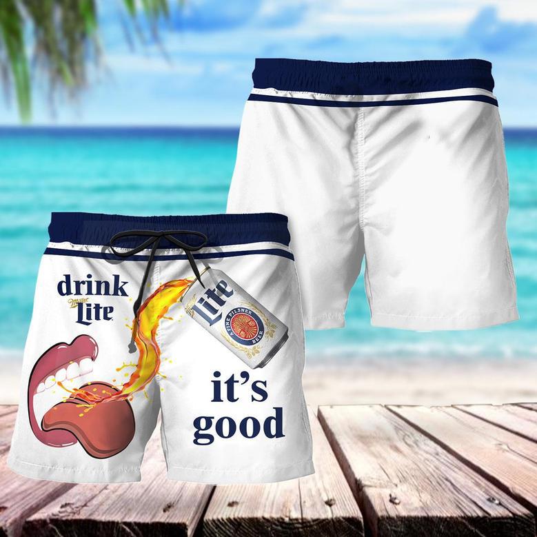 Drink Miller Lite It's Good Swim Trunks