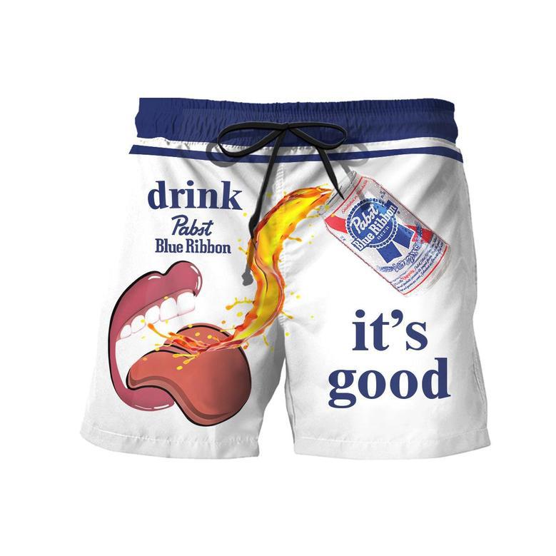 Drink Pabst Blue Ribbon It's Good Swim Trunks