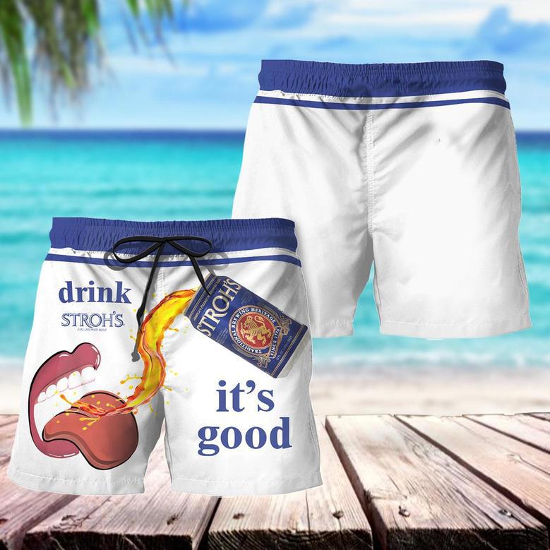 Drink Stroh's Beer It's Good Swim Trunks