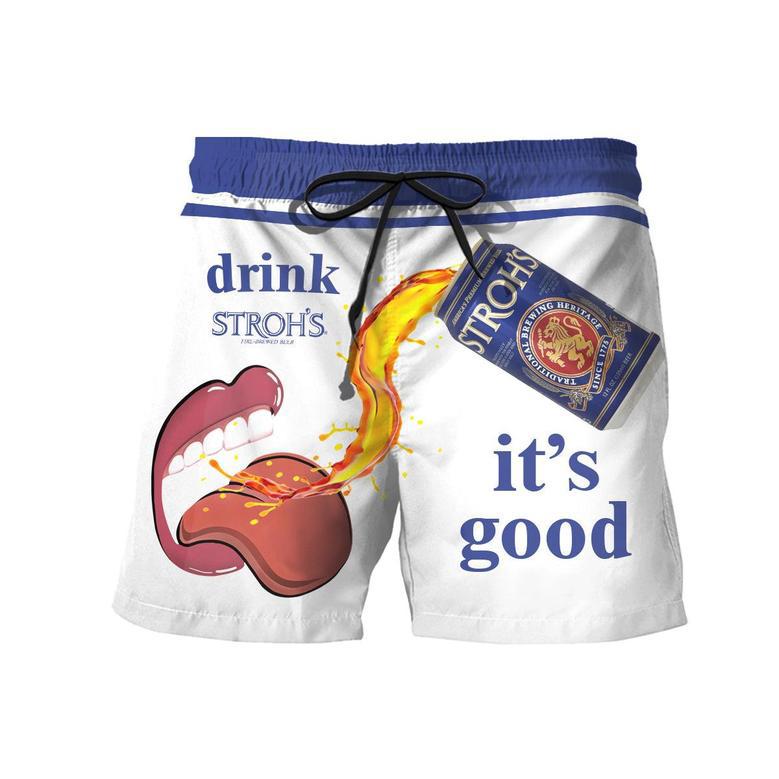 Drink Stroh's Beer It's Good Swim Trunks