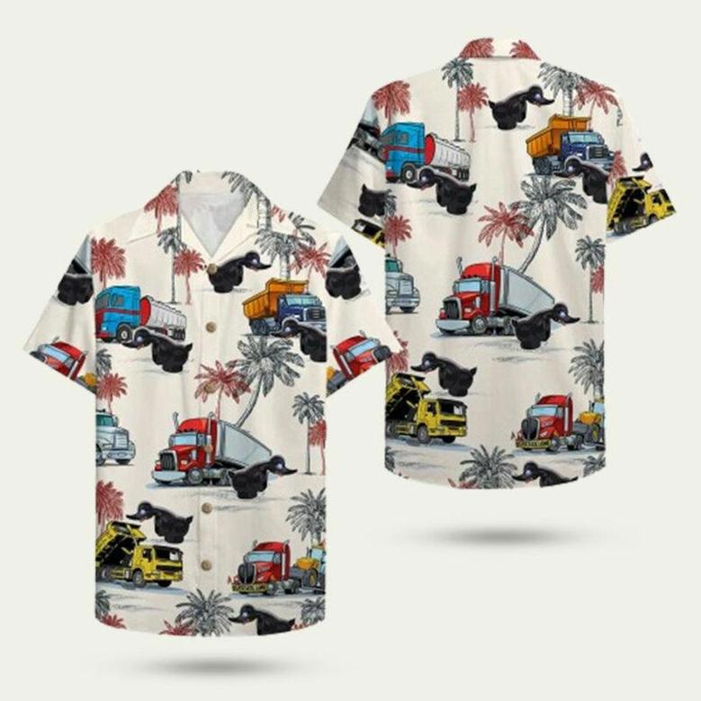 Duck Truck Pattern Hawaiian Shirt