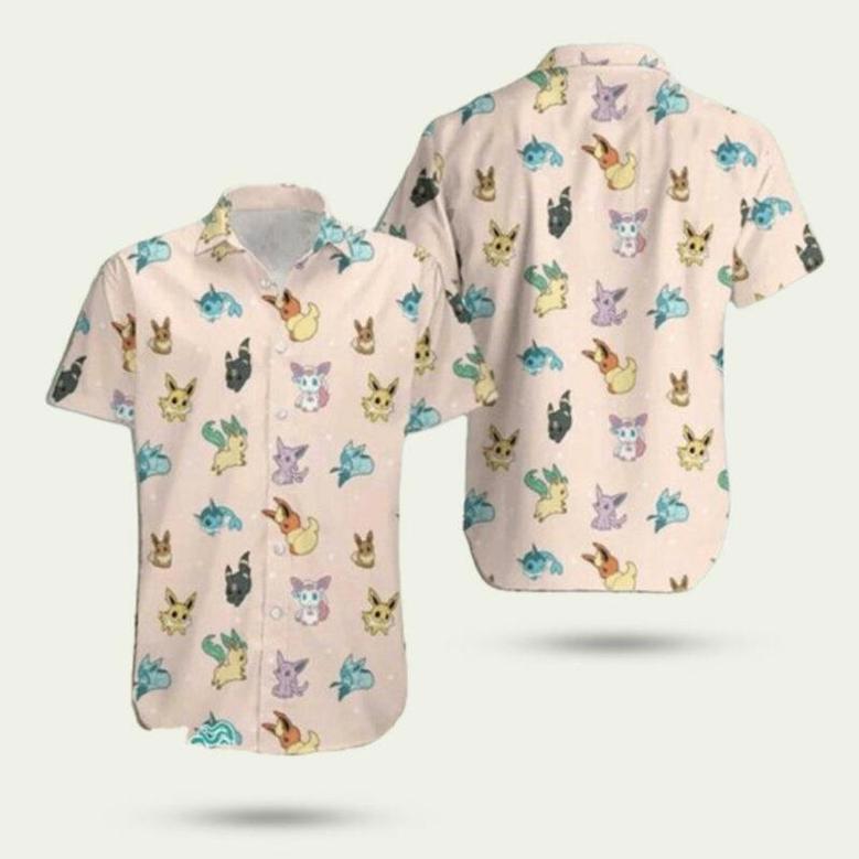 Eevee Evolution Pokemon Summer Holiday Family Hawaiian Shirt