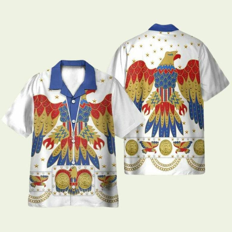 Elvis Presley Eagle Cosplay Costume Hawaiian Shirt